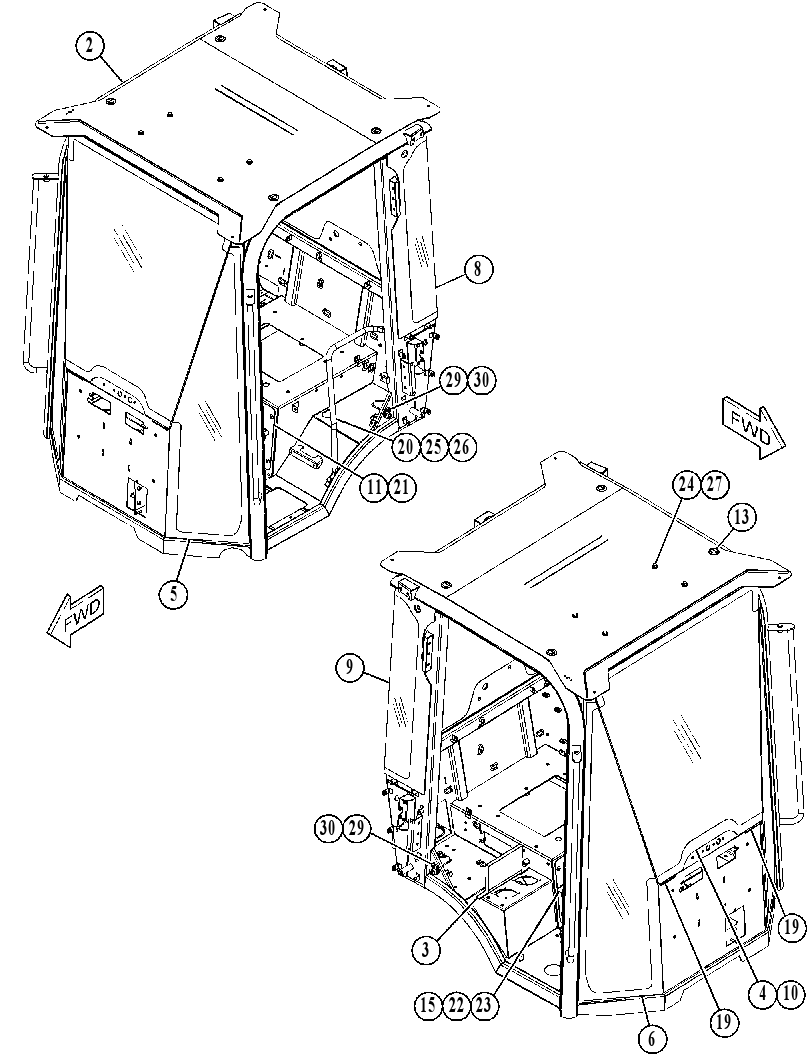 Кабина закрытая с ROPS 4336364 CAT