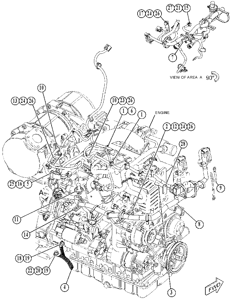 Проводка двигателя 4379028 CAT