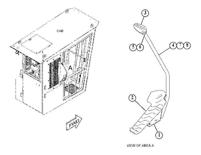 LEVER & PEDAL GP-TRAVEL CONT 5105809 CAT