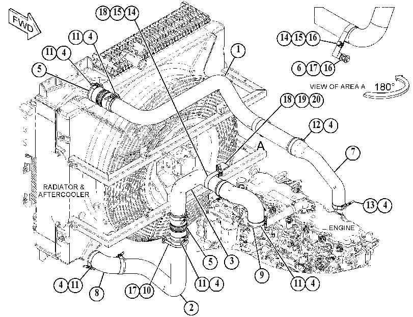 LINES GP-AFTERCOOLER AIR 4158192 CAT