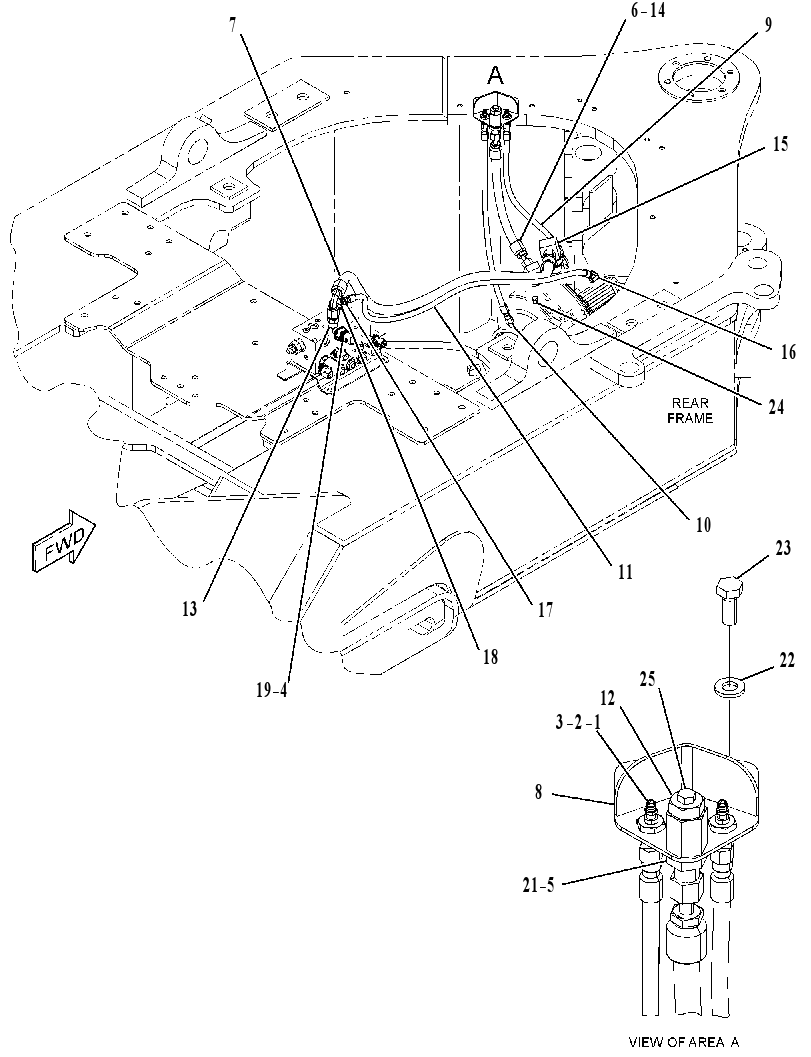 LINES GP-PARKING BRAKE 3845302 CAT