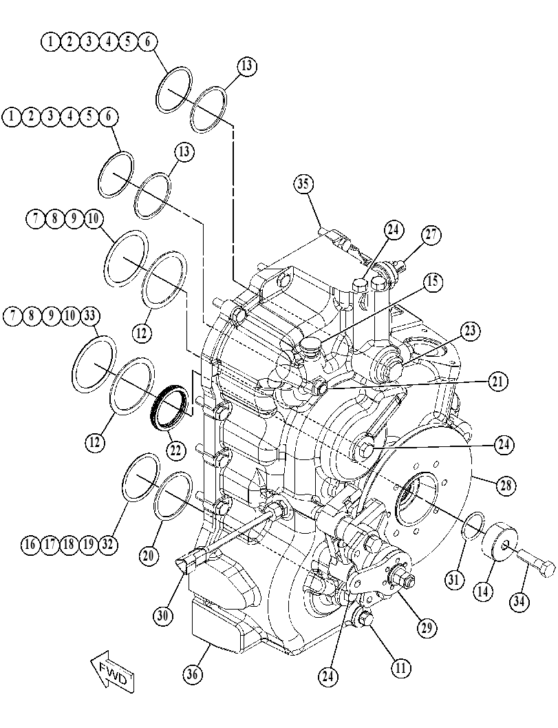 Корпус трансмиссии 4859424 CAT