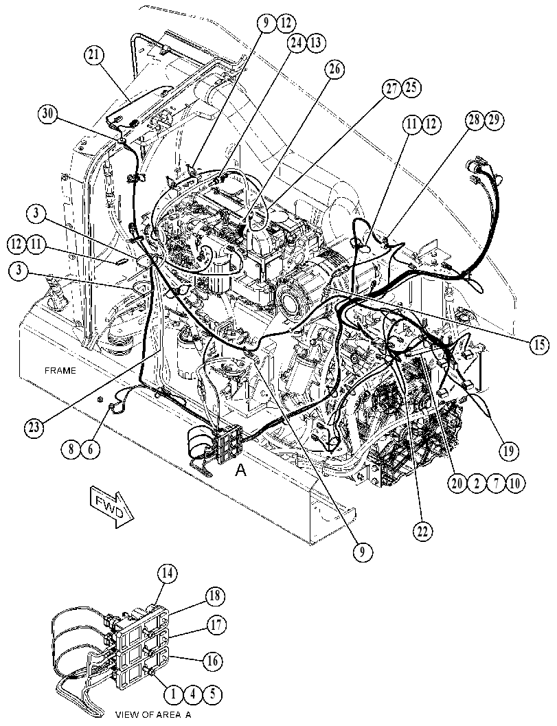 Проводка двигателя 4515423 CAT