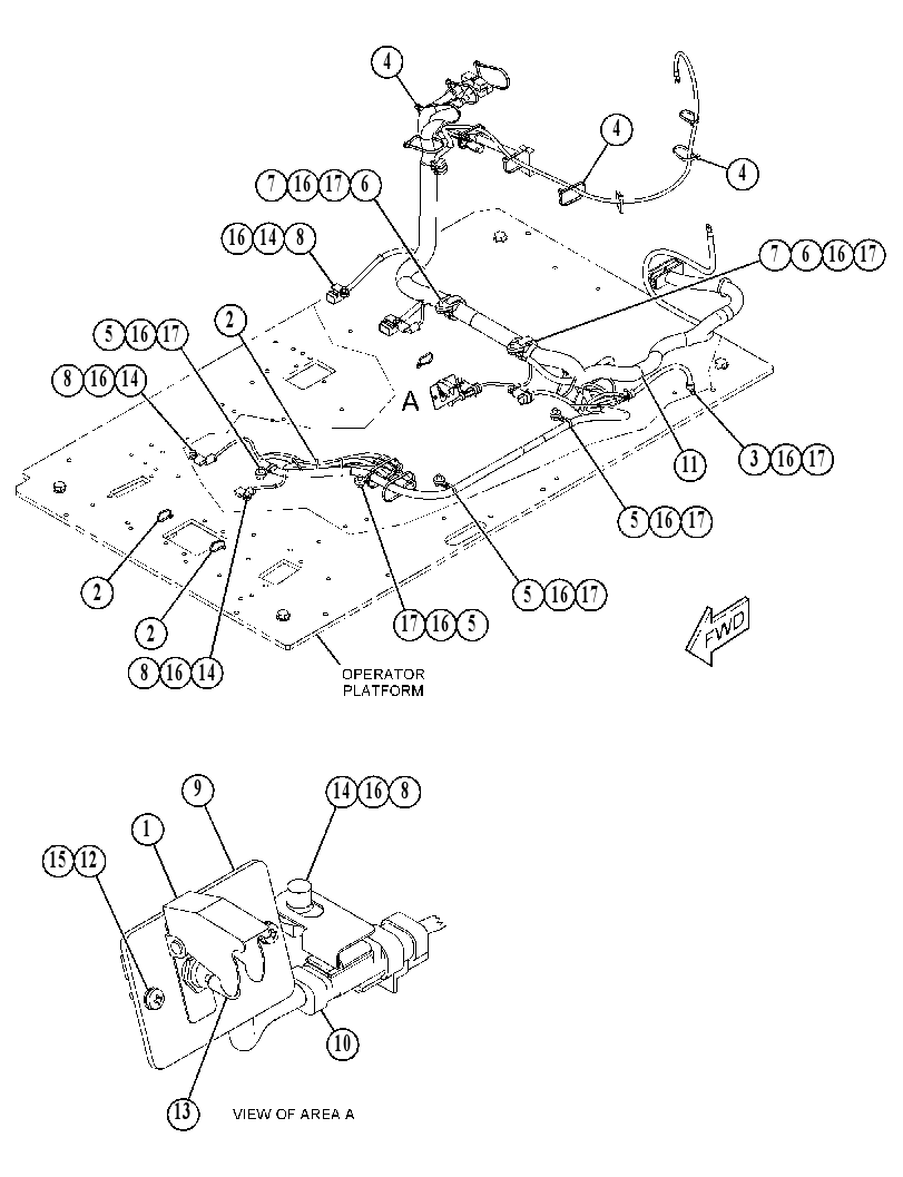 Проводка площадки 4383698 CAT