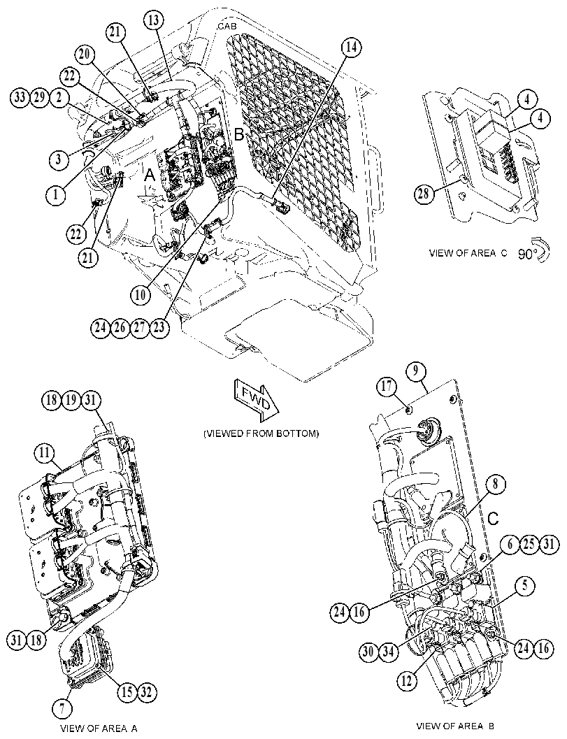Проводка кабины 4225560 CAT
