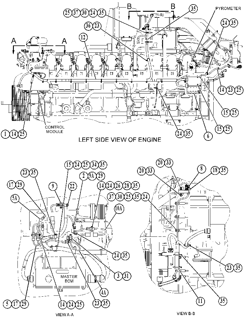 Проводка двигателя 3787054 CAT