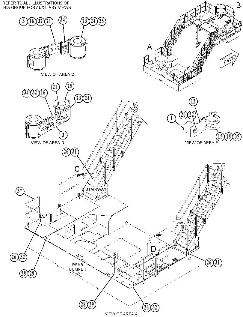 FASTENER GP-HANDRAIL 4156485 CAT