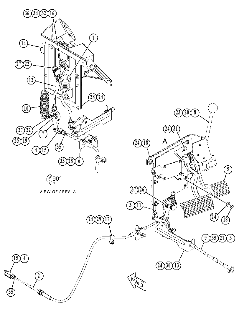 PEDAL GP-GOVERNOR & BRAKE 3757917 CAT