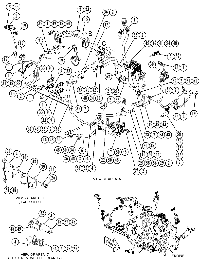 Проводка двигателя 4219175 CAT