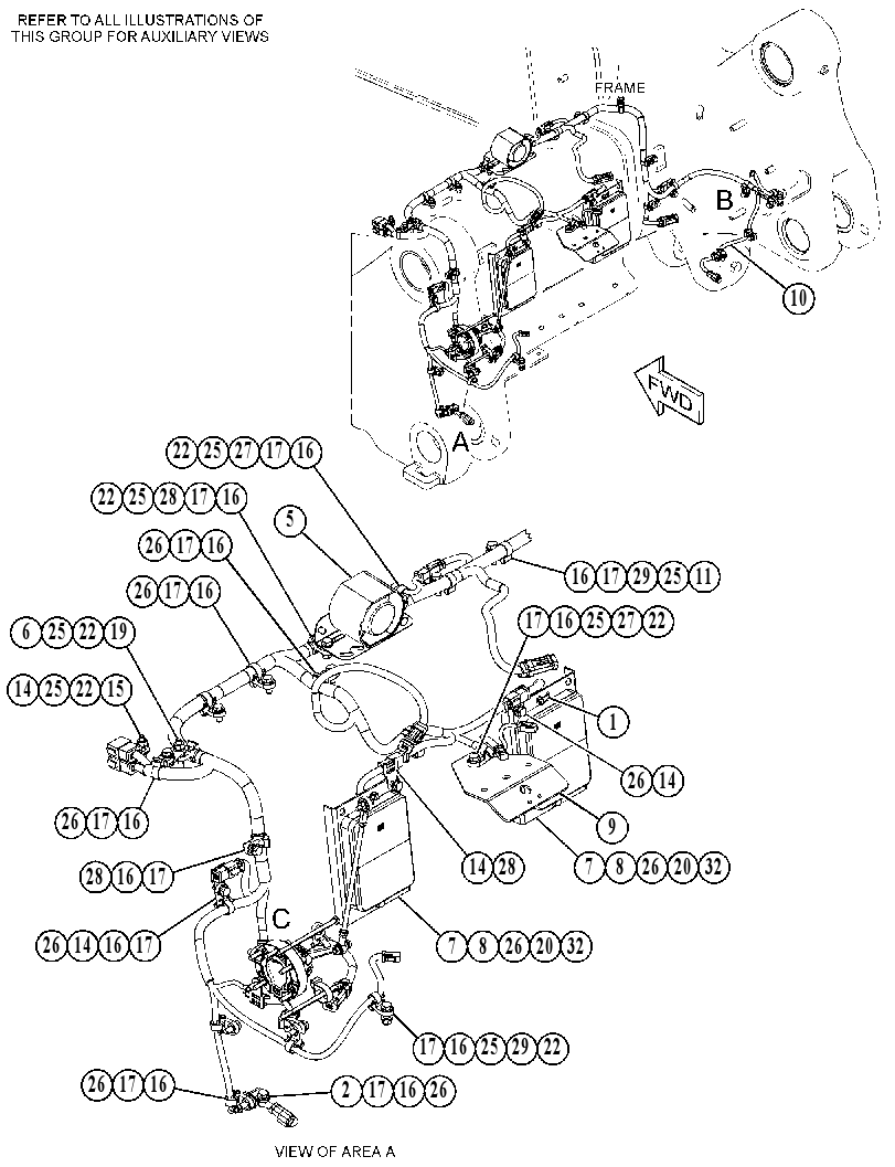 Проводка шасси 3986428 CAT