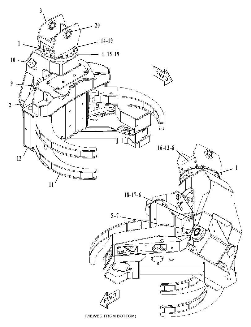 FRAME & ARM GP-FELLING HEAD 4377261 CAT
