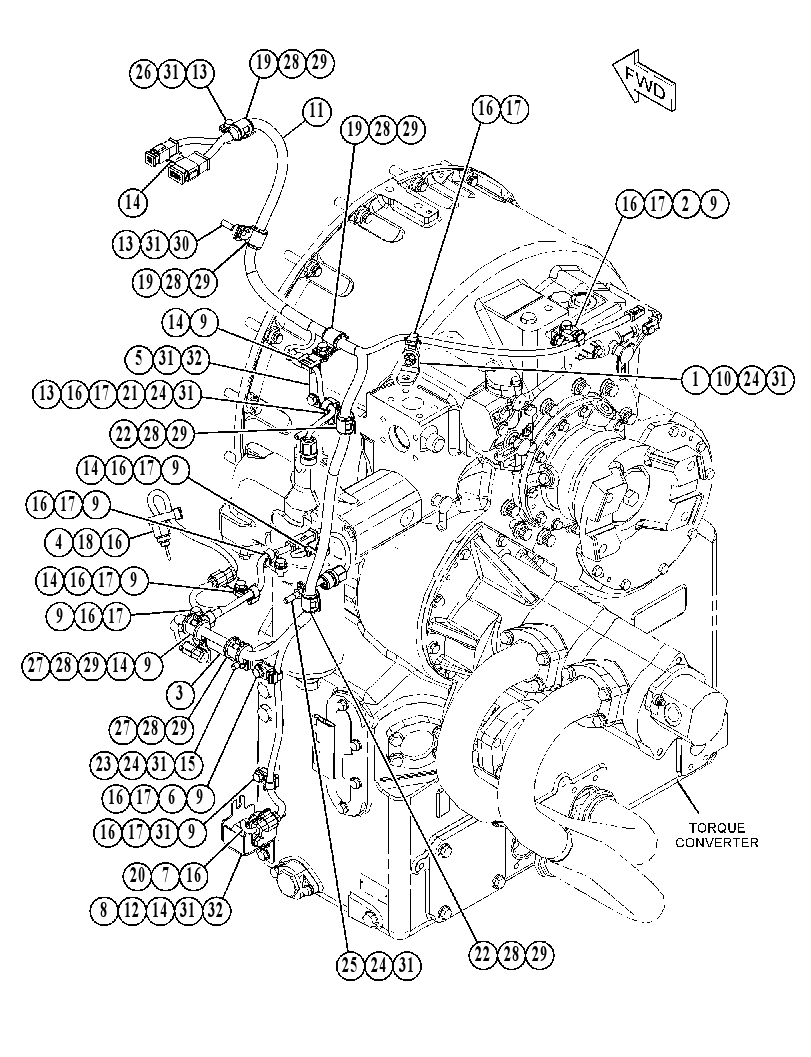 WIRING GP-TORQUE CONVERTER 3910182 CAT