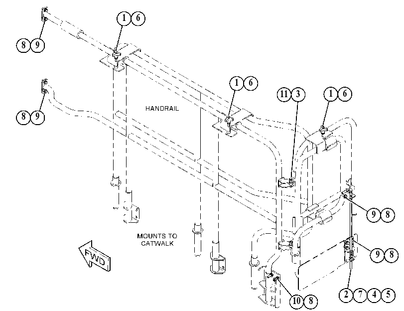 HARDWARE GP-HANDRAIL MOUNTING 5118746 CAT
