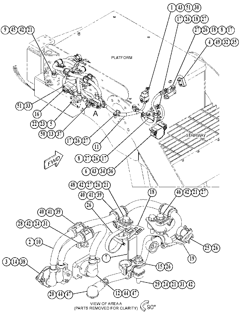 Проводка площадки 5177213 CAT
