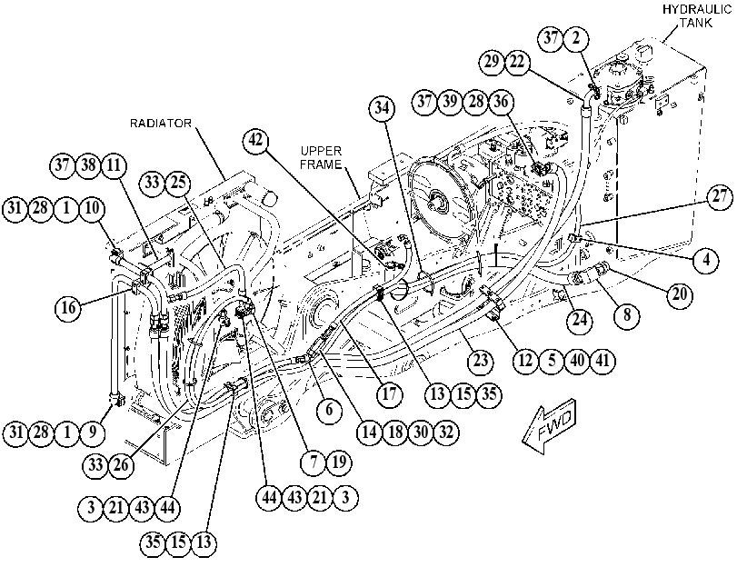 Трубопроводы гидропривода вентилятора 4535640 CAT