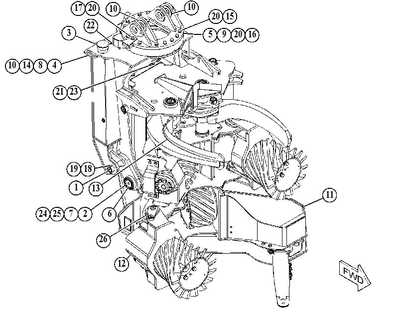 FRAME GP-HARVESTER HEAD 4501201 CAT
