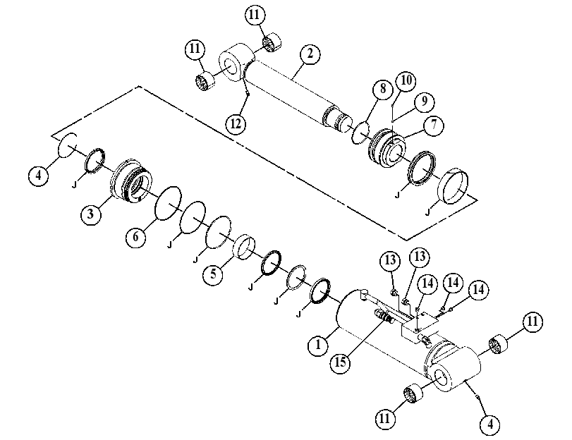 Цилиндр наклона 5155766 CAT