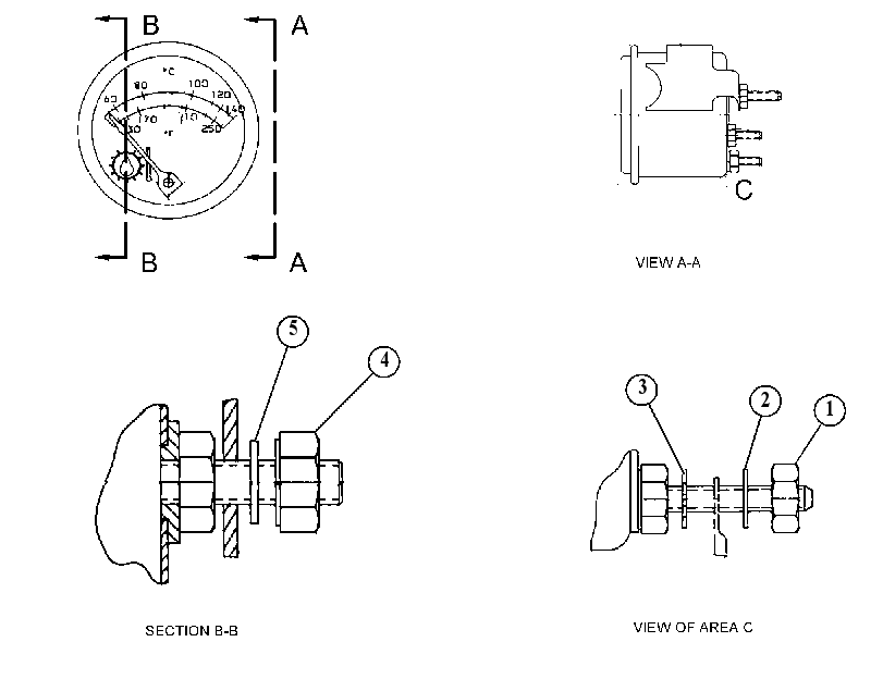 GAUGE GP-OIL TEMPERATURE 4W0485 CAT