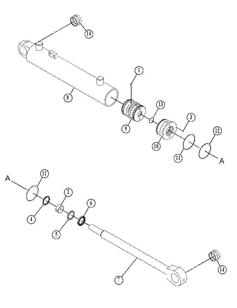 Цилиндр наклона 5143883 CAT