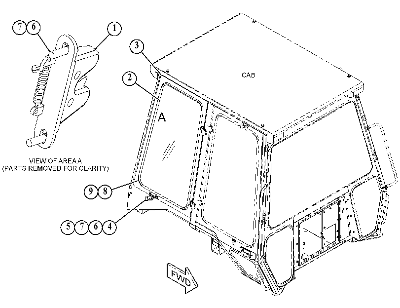Окно кабины 5109480 CAT