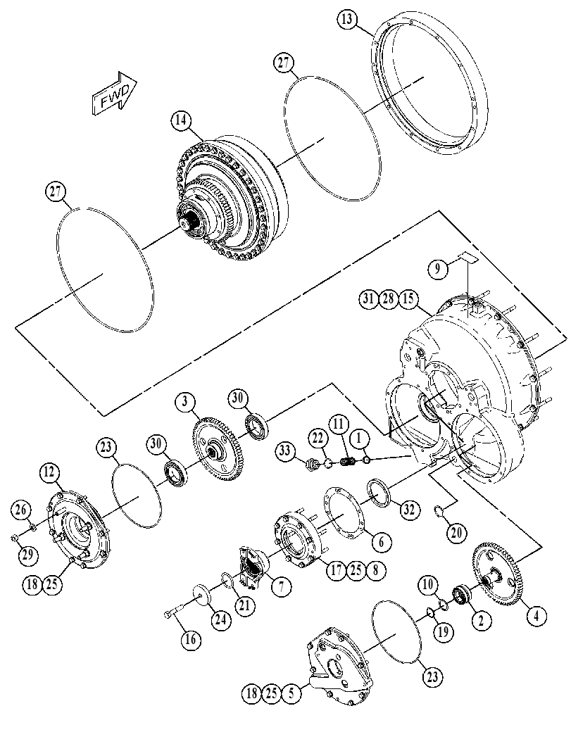 Гидротрансформатор с картером 4708973 CAT