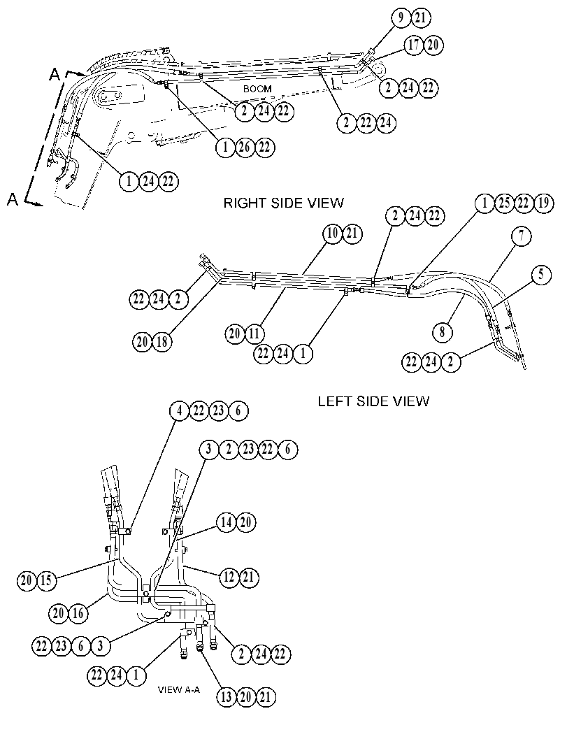 Трубопроводы стрелы 5119406 CAT
