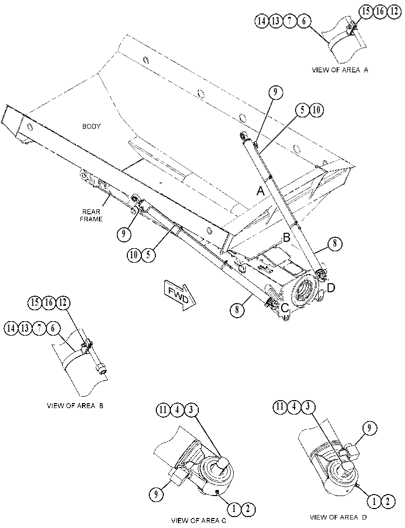CYLINDER GP-HOIST 3642919 CAT