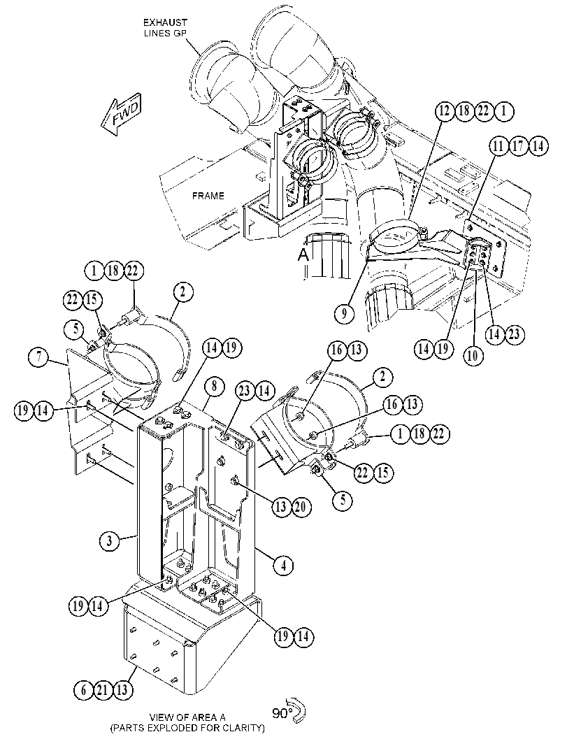 SUPPORT GP-EXHAUST 4576132 CAT
