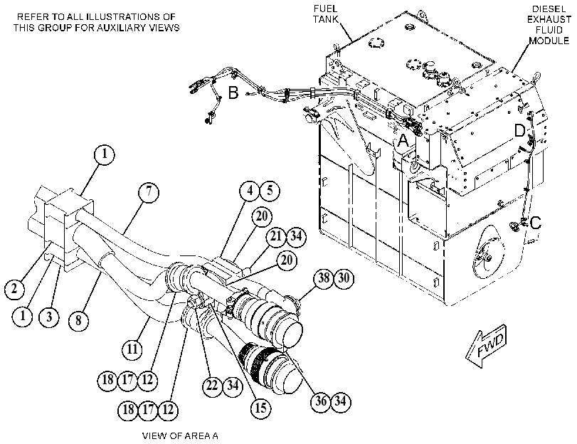 Проводка модуля AdBlue 4355252 CAT