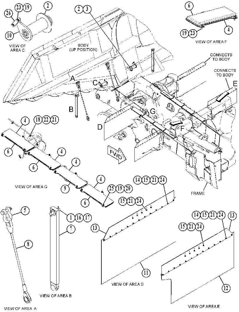 MOUNTING GP-TRUCK BODY 2936301 CAT