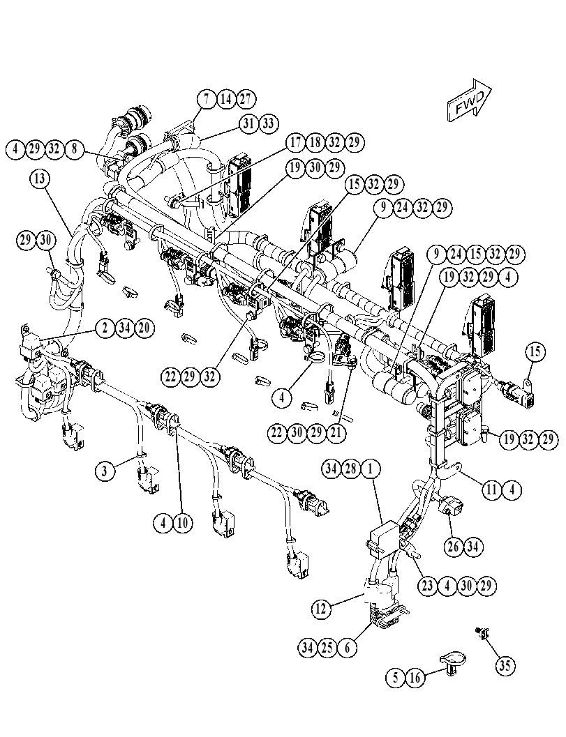 Проводка модуля AdBlue 4748498 CAT