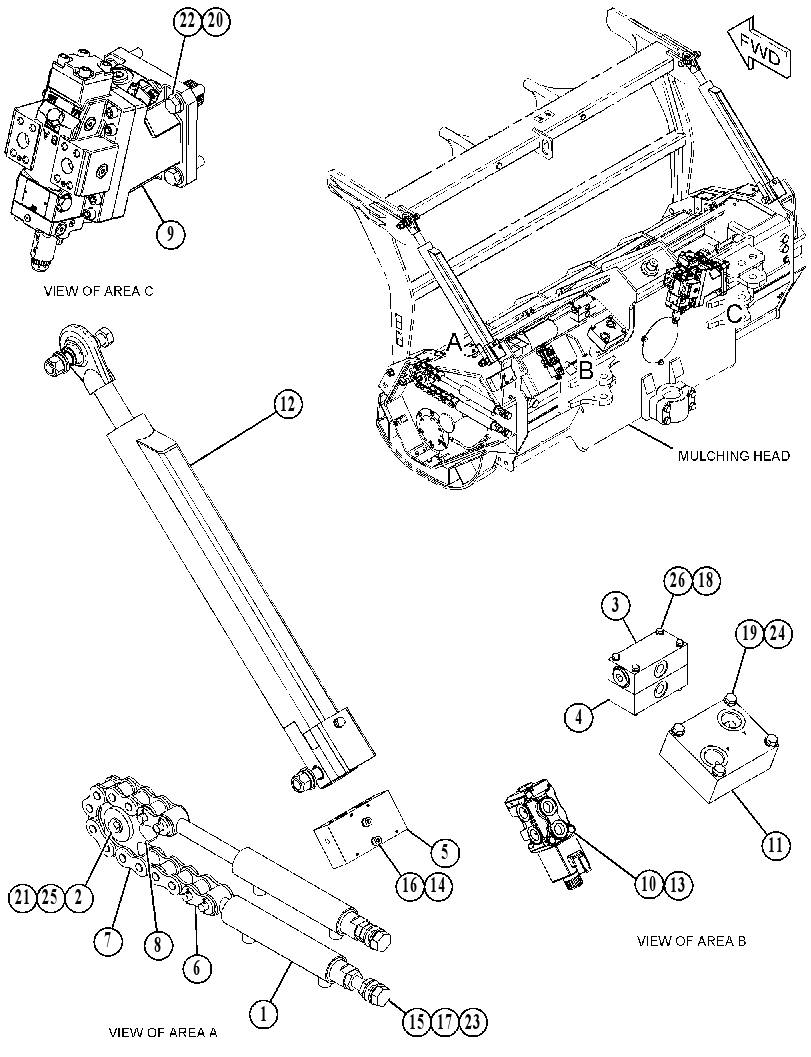 HYDRAULIC GP-MULCHING HEAD 5049165 CAT