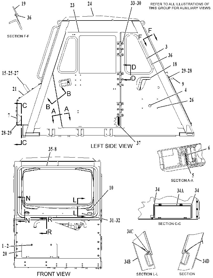 Кабина закрытая с ROPS 3937663 CAT