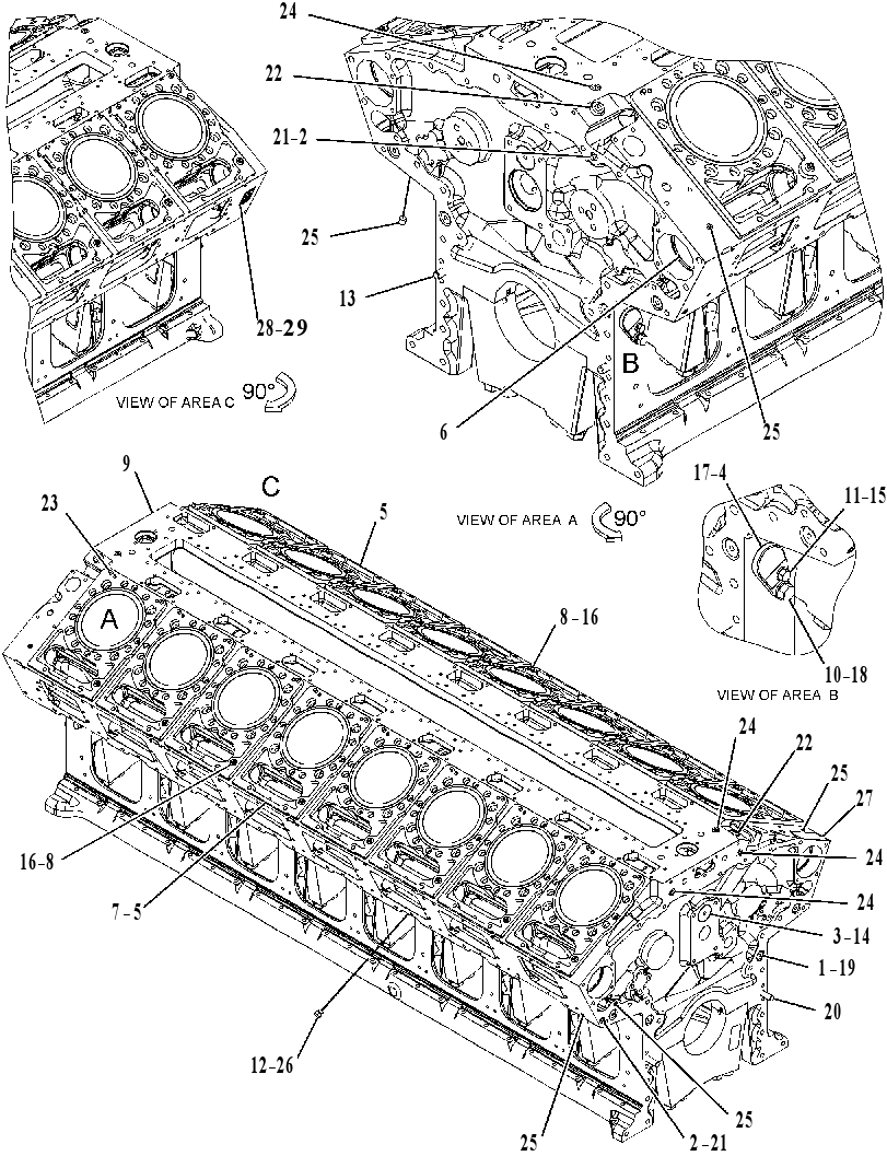 Блок цилиндров 3545521 CAT