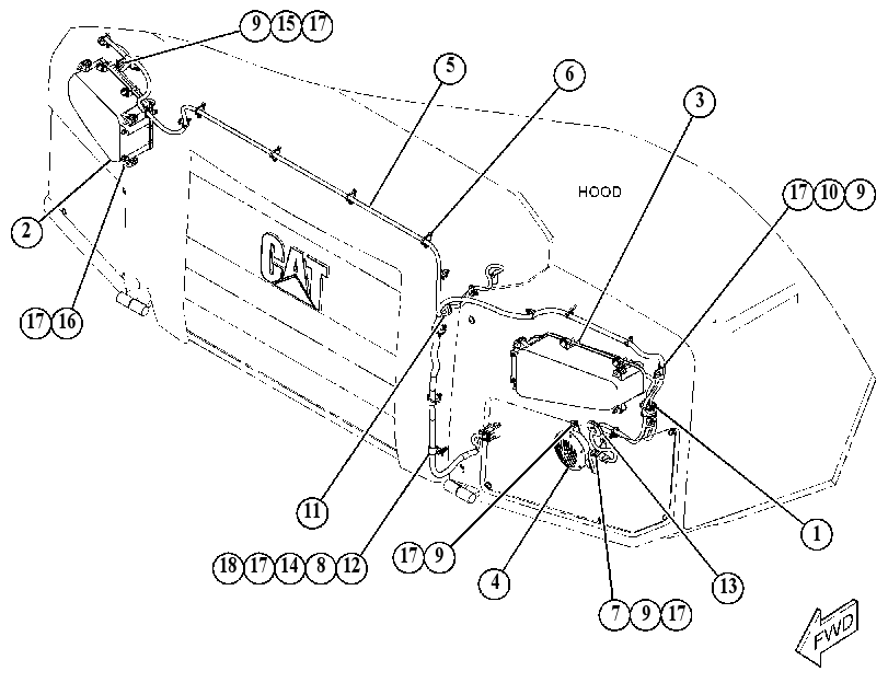 WIRING GP-HOOD 5022207 CAT