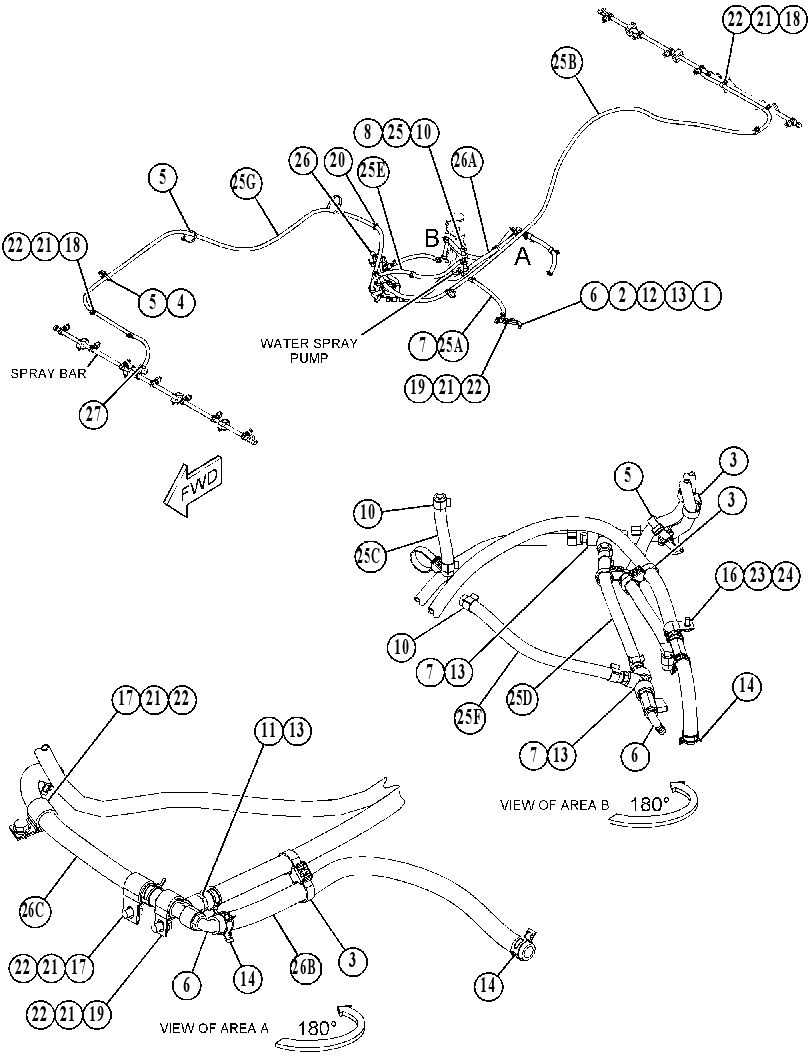 LINES GP-WATER SPRAY 4345086 CAT
