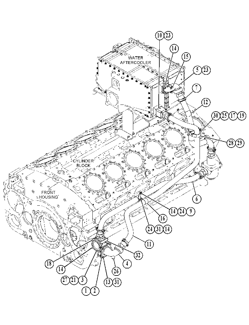 LINES GP-AUXILIARY FRESH WATER 3837626 CAT