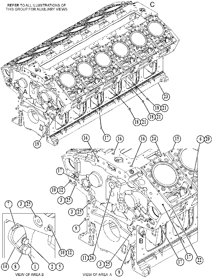 Блок цилиндров 3504388 CAT