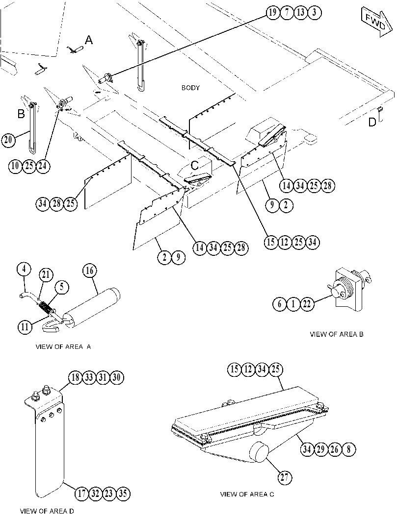 MOUNTING GP-TRUCK BODY 5054801 CAT