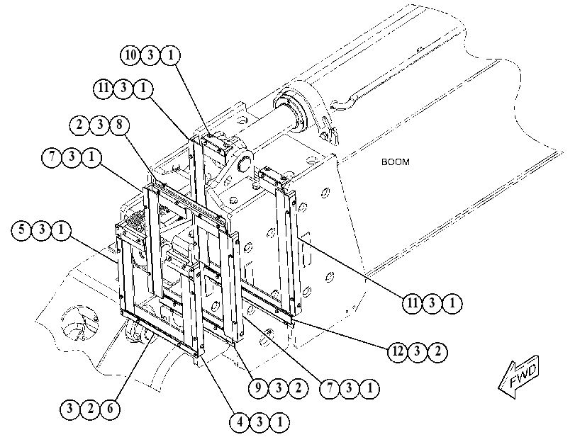 SEAL & MTG GP-BOOM EXTENSION 4888759 CAT