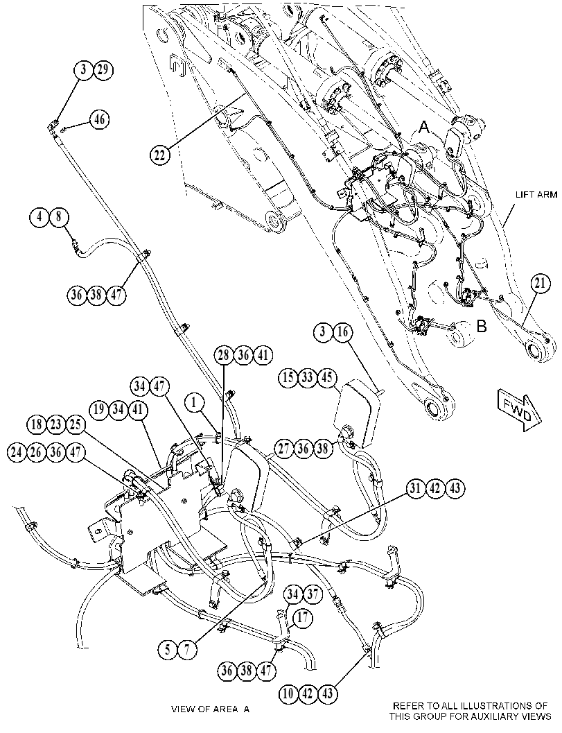 LINES GP-FRONT LUBRICATION 4457504 CAT