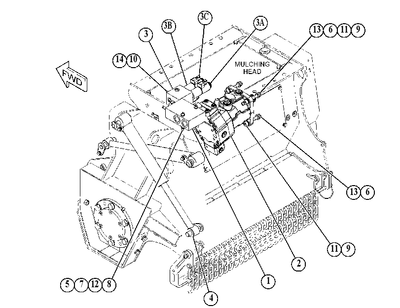 HYDRAULIC GP-MULCHING HEAD 5046104 CAT