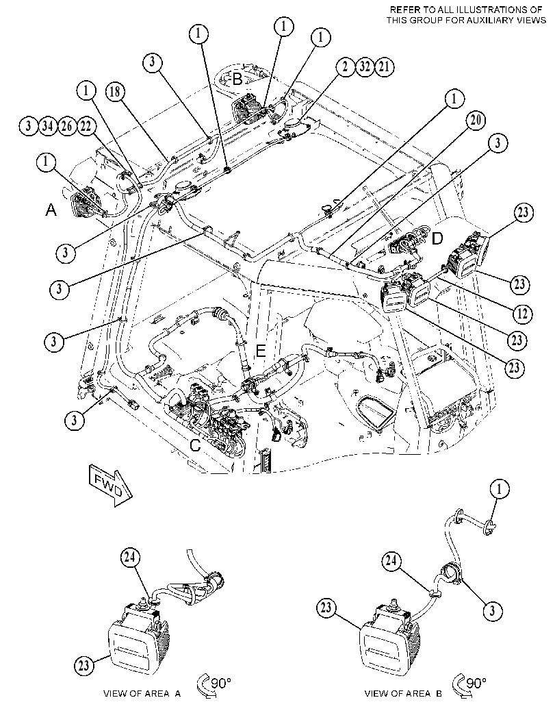 Проводка кабины 5152047 CAT