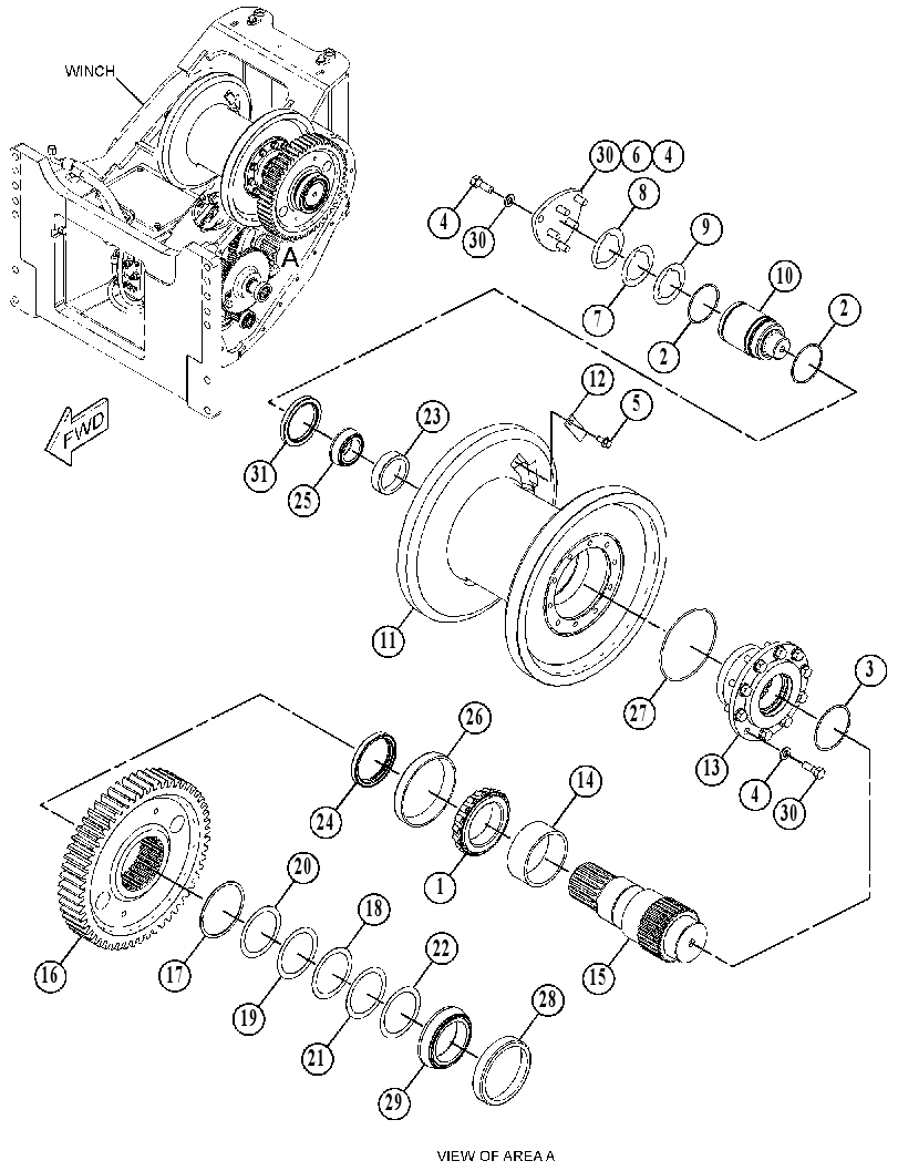 SHAFT GP-WINCH DRUM 5156432 CAT