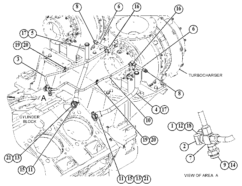 Трубопроводы масляные турбокомпрессора 5197315 CAT