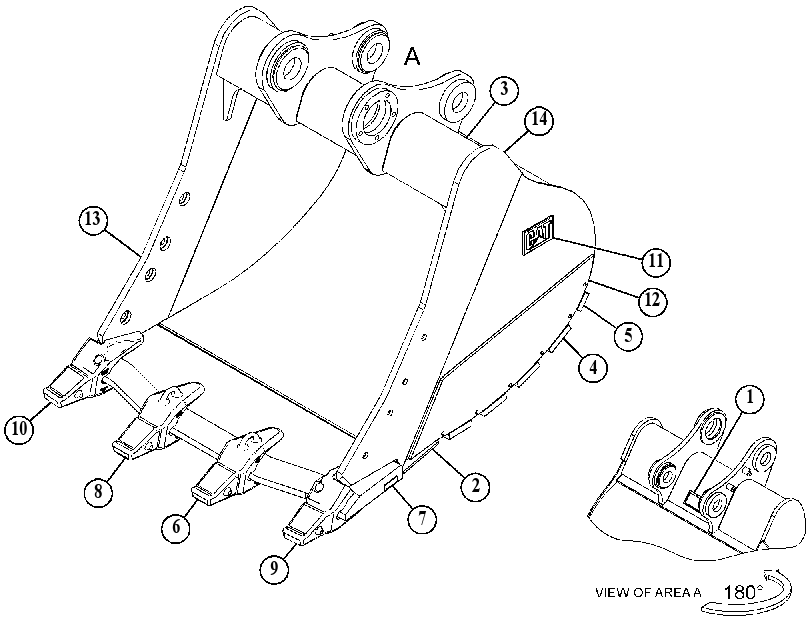 BUCKET AS-SEVERE SERVICE SPADE 5254055 CAT