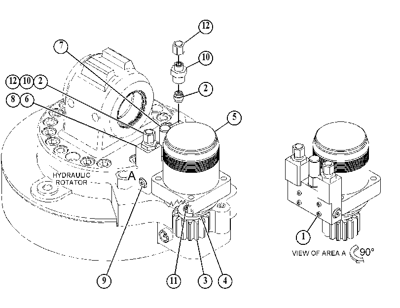 MOTOR & MANIFOLD GP-ROTATOR 4547020 CAT