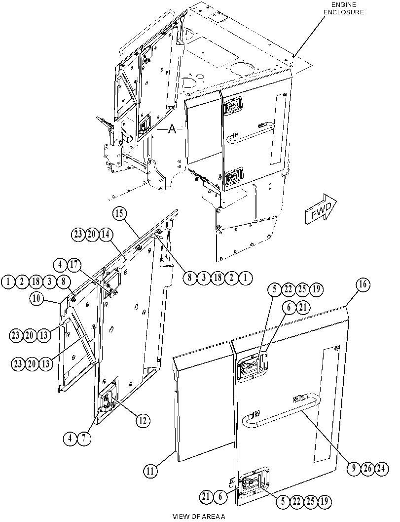 DOOR GP-HOOD 3800956 CAT
