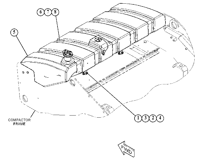Бак топливный с креплением 5286234 CAT