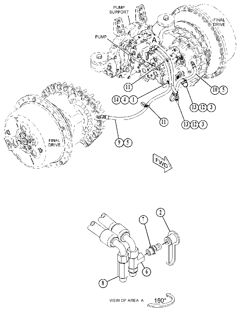Трубопроводы тормозные 4563956 CAT
